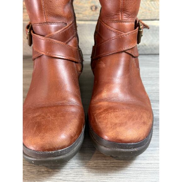 UGG Evanna Stout Tall Riding Boot Size 7.5 Zip Sherpa Fleece Lined Waterproof - Picture 6 of 16